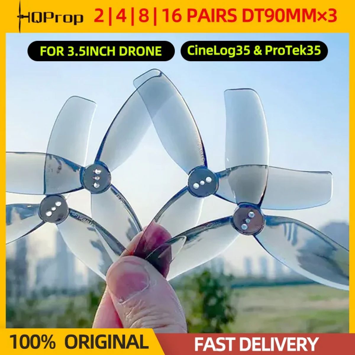 HQProp DT90 лопасти 90мм 3-лопастные 1.5мм для FPV дрона Cinelog35 CL35 ProTek35, 2/4/8/16 пар HQProp DT90 лопасти 90мм 3-лопастные 1.5мм для FPV дрона Cinelog35 CL35 ProTek35, 2/4/8/16 пар