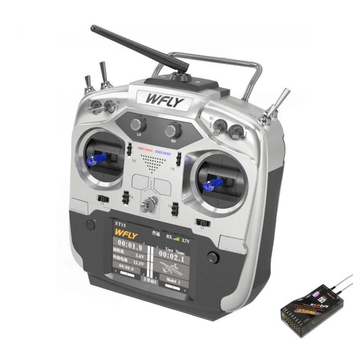 Аппаратура WFLY ET12 2.4ГГц, 12 каналов, с приёмником RF209S для дрона, авто и катера Аппаратура WFLY ET12 2.4ГГц, 12 каналов, с приёмником RF209S для дрона, авто и катера