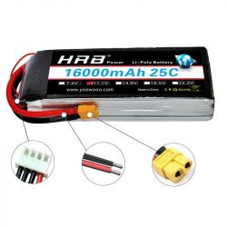 HRB Lipo 3S аккумулятор 11.1V 16000mAh 25C XT60 T EC2 EC3 EC5 XT90 XT30 для RC машин, лодок, дронов