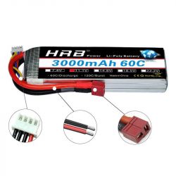 Аккумулятор HRB 3S 11.1В 3000мАч LiPo 60C с разъёмами XT60 EC5 T Deans XT90 для RC моделей