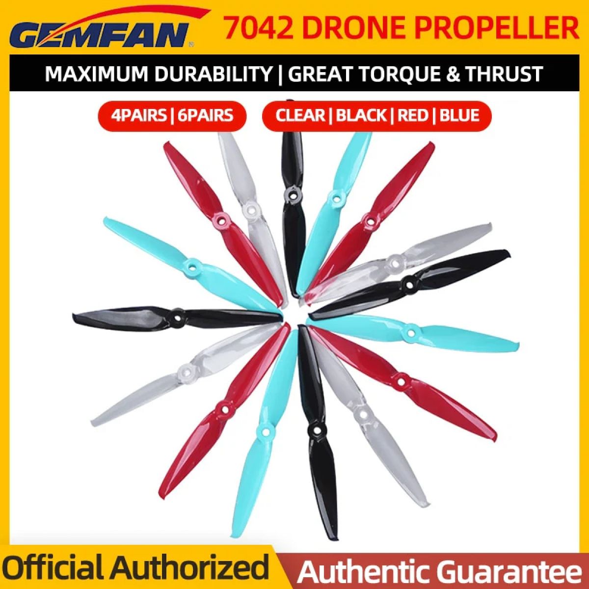 Пропеллеры Gemfan Flash 7042 7x4.2, 2-лопастные, 4/6 пар для FPV гоночных дронов, квадрокоптеров Пропеллеры Gemfan Flash 7042 7x4.2, 2-лопастные, 4/6 пар для FPV гоночных дронов, квадрокоптеров