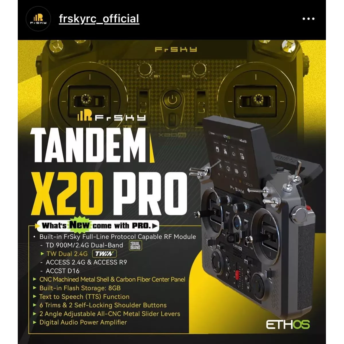 Аппаратура FrSky Tandem X20 Pro Combo с уникальным серийным номером (передатчик) Аппаратура FrSky Tandem X20 Pro Combo с уникальным серийным номером (передатчик)