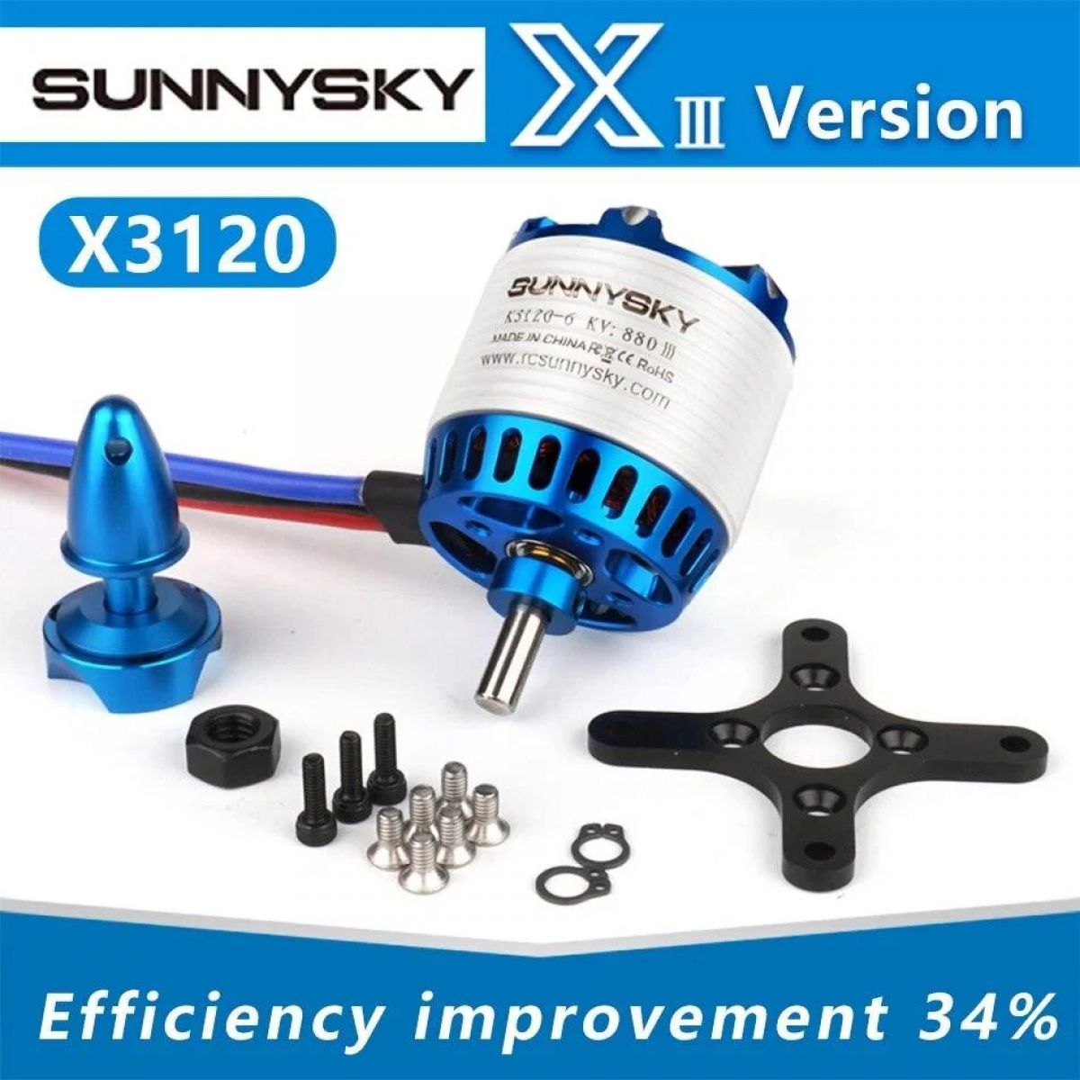 Sunnysky X3120-III 585KV/760KV/880KV/1025KV бесколлекторный мотор для RC квадрокоптеров и самолётов Sunnysky X3120-III 585KV/760KV/880KV/1025KV бесколлекторный мотор для RC квадрокоптеров и самолётов