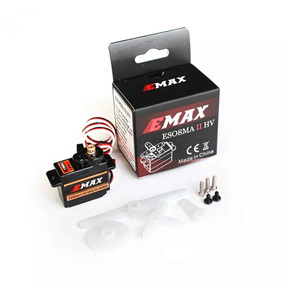 EMAX ES08MA II - 12Г аналоговый сервопривод с металлическими шестернями для RC вертолёта, самолёта, лодки, авто EMAX ES08MA II - 12Г аналоговый сервопривод с металлическими шестернями для RC вертолёта, самолёта, лодки, авто