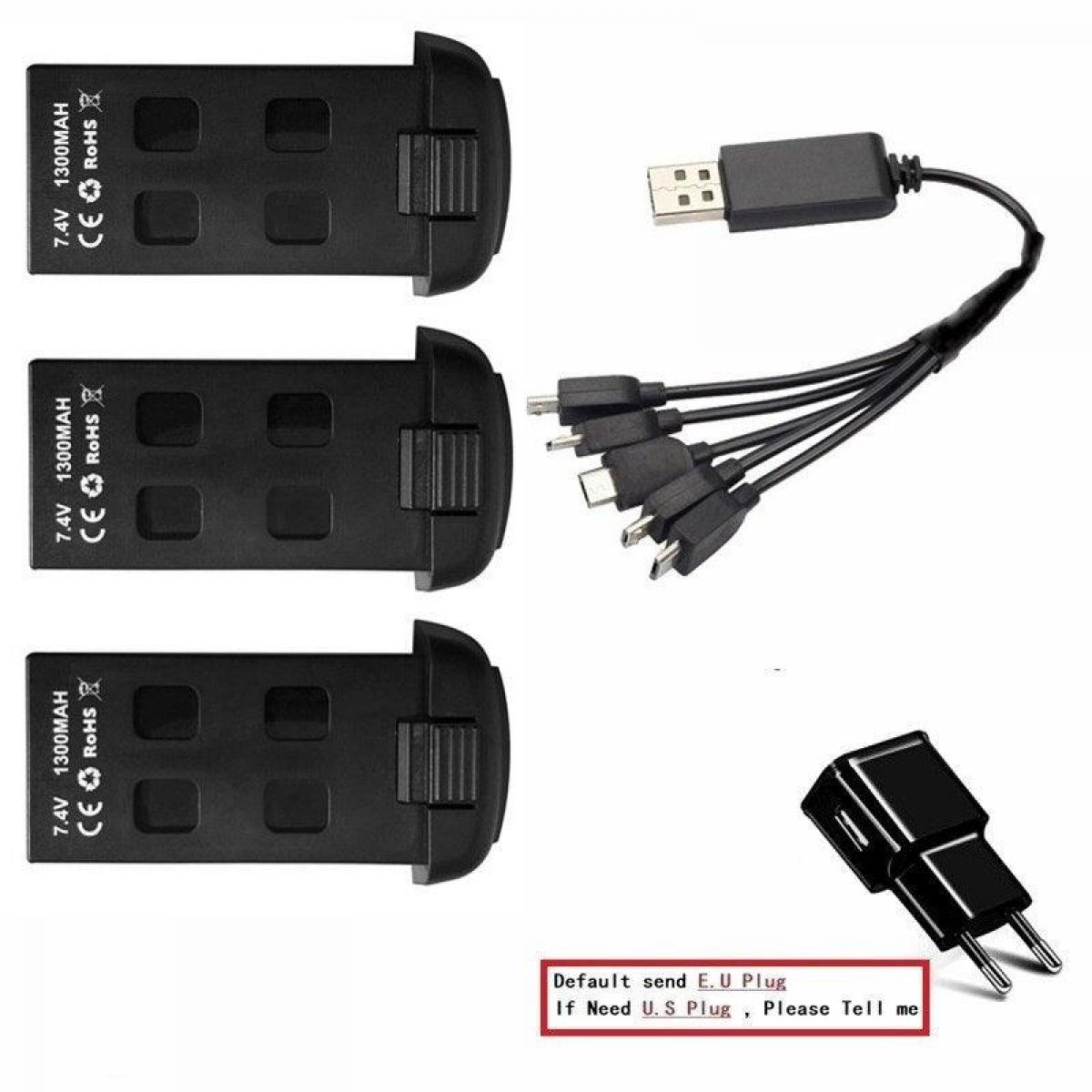 Аккумулятор TERANTY 7.4V 1300mAh и зарядное 5-в-1 для квадрокоптера S166/S167, запасная батарея Аккумулятор TERANTY 7.4V 1300mAh и зарядное 5-в-1 для квадрокоптера S166/S167, запасная батарея