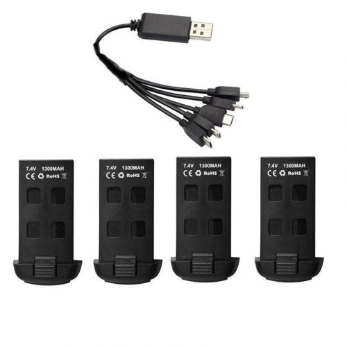 Аккумулятор TERANTY 7.4V 1300mAh и зарядное 5-в-1 для квадрокоптера S166/S167, запасная батарея