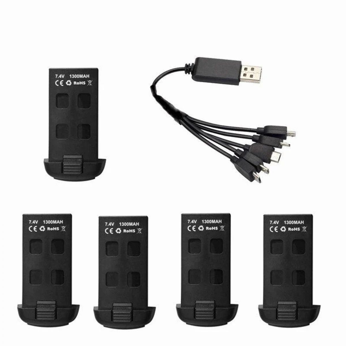 Аккумулятор TERANTY 7.4V 1300mAh и зарядное 5-в-1 для квадрокоптера S166/S167, запасная батарея Аккумулятор TERANTY 7.4V 1300mAh и зарядное 5-в-1 для квадрокоптера S166/S167, запасная батарея
