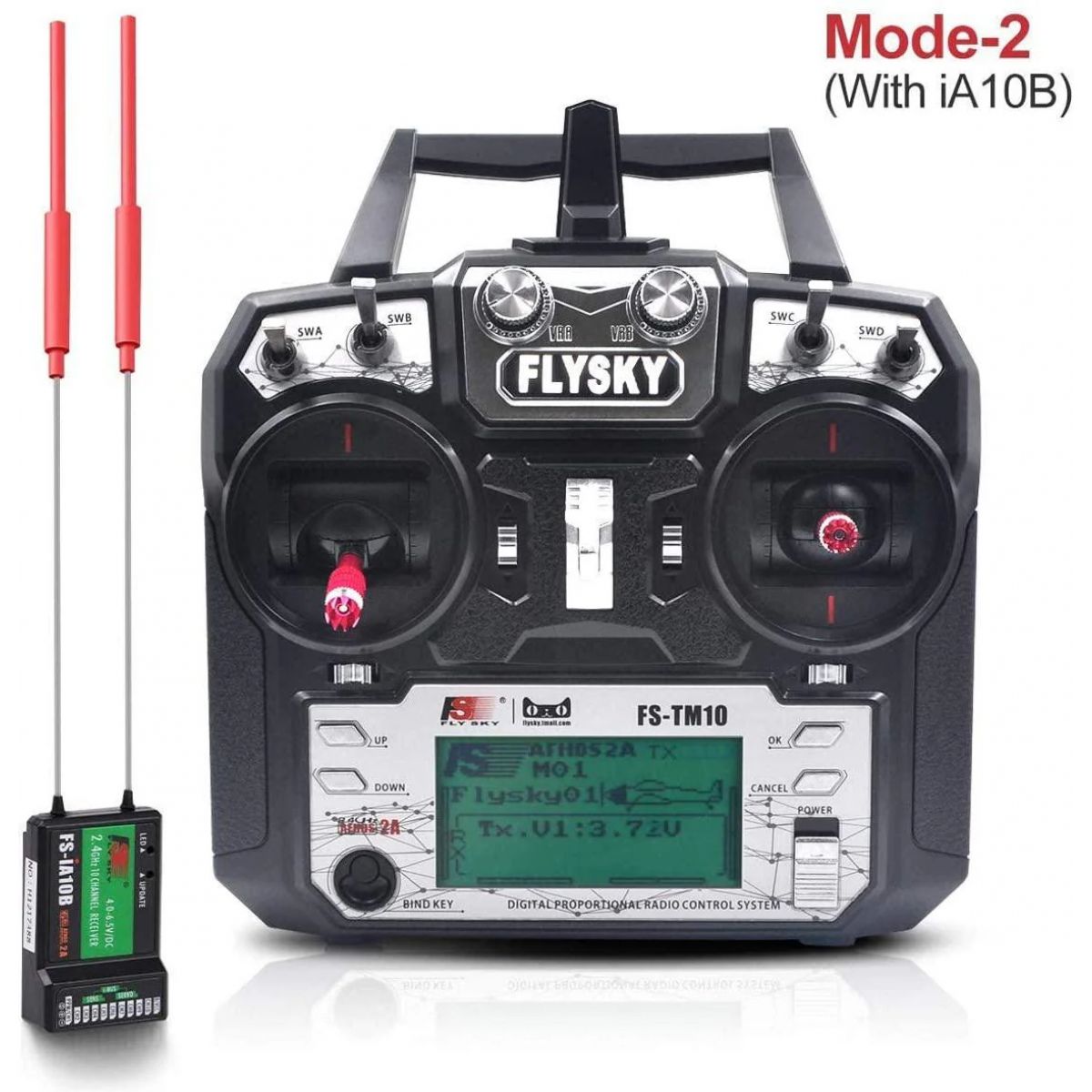 Flysky TM10 FS-TM10 2.4G 10CH пульт управления с приемником iA10B, обновление для FS i6X, FPV, дроны, вертолёты Flysky TM10 FS-TM10 2.4G 10CH пульт управления с приемником iA10B, обновление для FS i6X, FPV, дроны, вертолёты