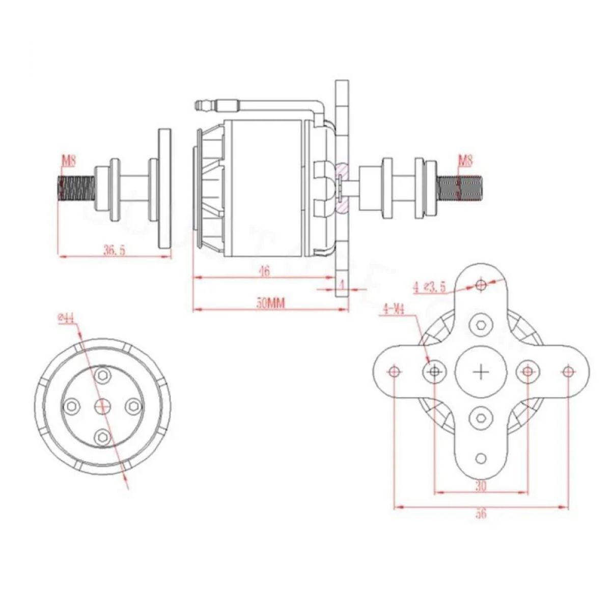 1/2/4 шт. EMAX GT3520-05 925KV бесколлекторный мотор для радиоуправляемых самолетов 1/2/4 шт. EMAX GT3520-05 925KV бесколлекторный мотор для радиоуправляемых самолетов