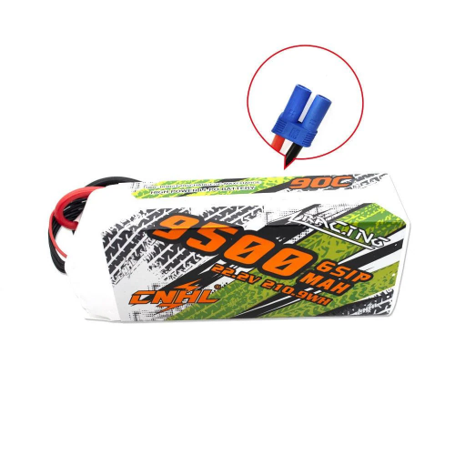 Аккумулятор CNHL Lipo 6S 22.2V 9500mAh 90C EC5 для FPV дрона, RC авто, лодок, танков, самолётов, вертолётов