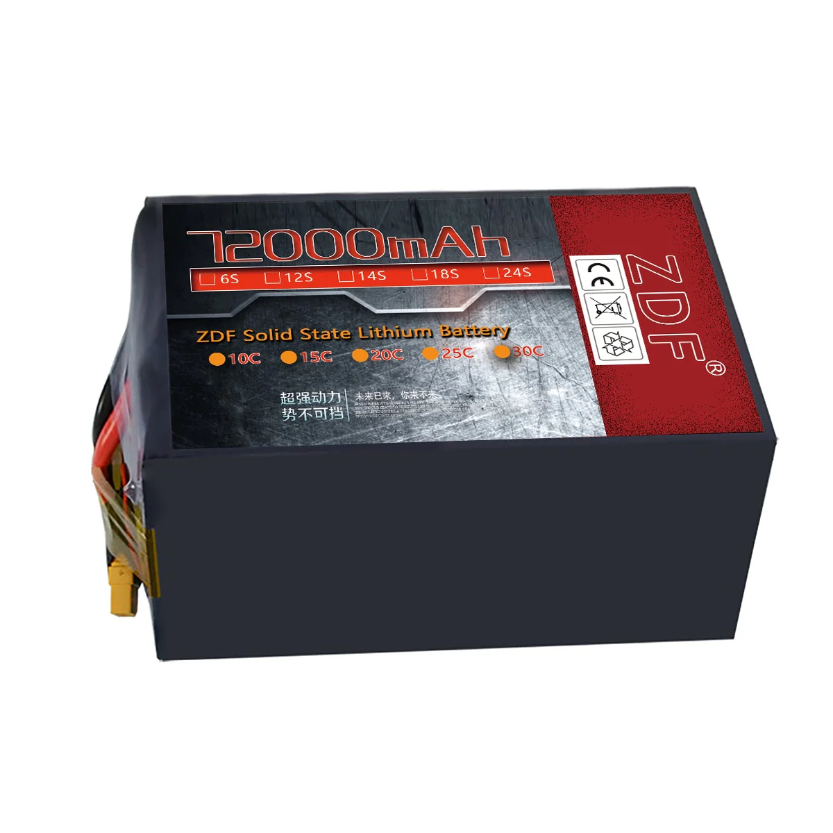 ZDF сверхёмкая твёрдотельная батарея 4.45В 72000mAh 6S/12S/14S/18S/24S 4C для БПЛА и агродронов ZDF сверхёмкая твёрдотельная батарея 4.45В 72000mAh 6S/12S/14S/18S/24S 4C для БПЛА и агродронов