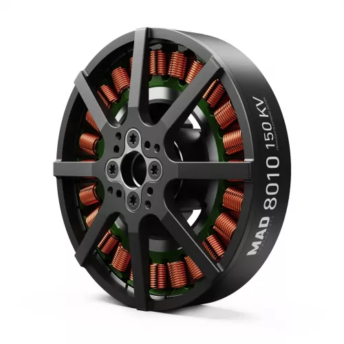 Бесколлекторный мотор MAD V8010 EEE VTOL 120KV/150KV 12S, до 14кг тяги для квадро-, гекса-, октокоптеров