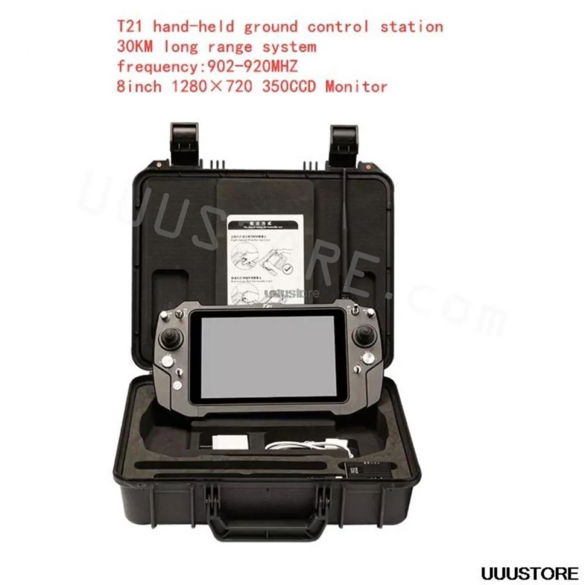 T21 FPV портативная наземная станция 30КМ, 8" IPS, Dual Link P900 900МГц, система ДУ для дрона T21 FPV портативная наземная станция 30КМ, 8" IPS, Dual Link P900 900МГц, система ДУ для дрона