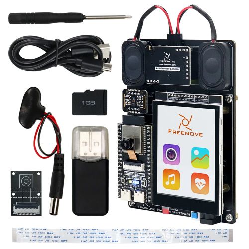 Комплект Freenove ESP32-S3: камера, беспроводные колонки, пульсометр, тачскрин, Arduino IDE