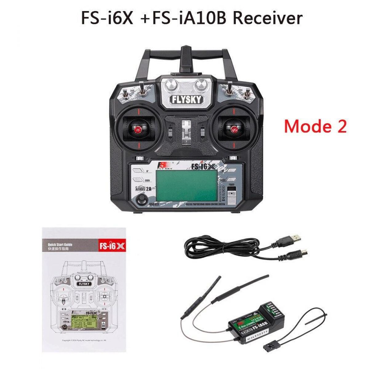 Flysky FS-i6X 2.4ГГц 10CH AFHDS 2A пульт с FS-IA6B/FS-X6B/FS-iA10B для дрона, самолёта, вертолёта, Mode 2 Flysky FS-i6X 2.4ГГц 10CH AFHDS 2A пульт с FS-IA6B/FS-X6B/FS-iA10B для дрона, самолёта, вертолёта, Mode 2